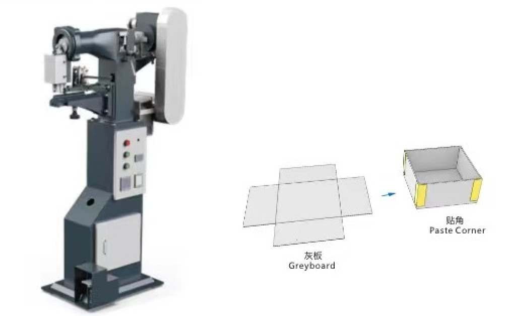 Máquina elétrica de colagem de colagem de caixas de papel de braço único de cartão caixas rígidas de fabricação de máquinas caixas de canto de colagem máquina de colagem