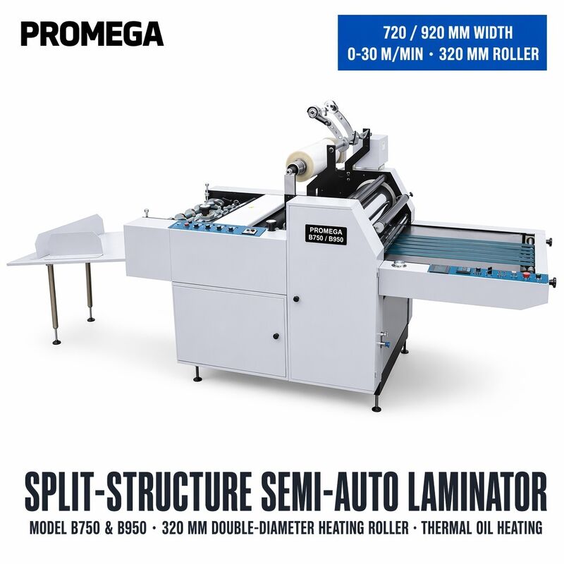 Semi-automatic Pre-coating Film Laminating Machine with 30m/min Speed 920mm Max Width 1800kg Weight