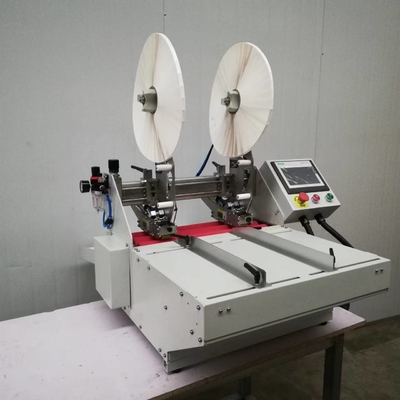 Fita tomada partido dobro semi automática que cola a máquina com tela táctil do PLC