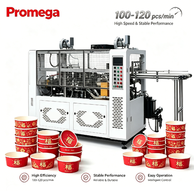 Máquina automática de tigela de papel de alta velocidade 380V/220V 180-120pcs/min